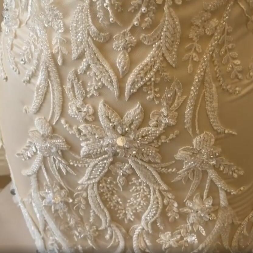 plus size arabic aso ebi luxurious lace beaded wedding dresses sweetheart mermaid bridal dresses vintage tulle wedding gowns zj404