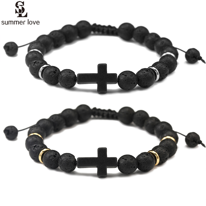 Fashion Black Natural Lava Stone Cross Bracelet for Men Women Adjustable Braided Beads Bracelets 2020 Male Gifts Yoga Jewelry
Fashion Black Natural Lava Stone Cross Bracelet for Men Women Adjustable Braided Beads Bracelets 2020 Male Gifts Yoga Jewelry