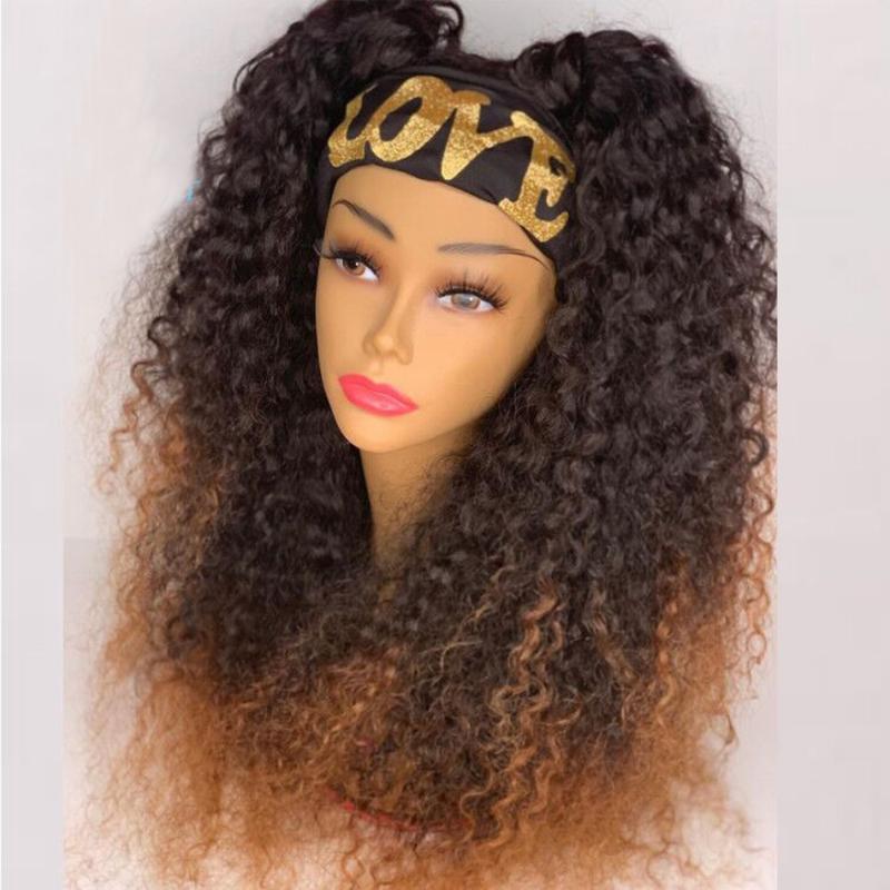 Glueless Ombre Kinky Curly Headband Wigs 1B 30 Color Brazilian Non Lace Scarf Wig Remy Human Hair Wigs for Women With Scarf
Glueless Ombre Kinky Curly Headband Wigs 1B 30 Color Brazilian Non Lace Scarf Wig Remy Human Hair Wigs for Women With Scarf