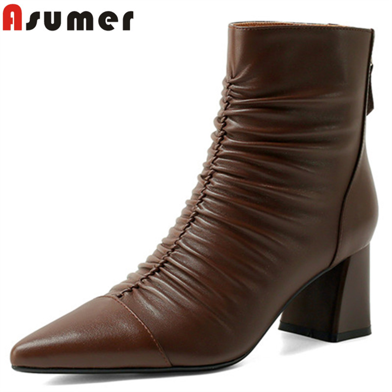 Asumer 2020 newest ankle boots women pointed toe thick heel casual party shoes autumn winter pleated ladies boots big size, Beige
Asumer 2020 newest ankle boots women pointed toe thick heel casual party shoes autumn winter pleated ladies boots big size, Beige