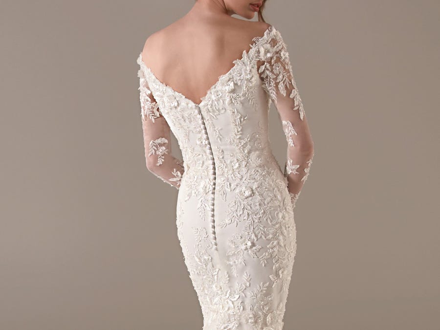 2020 Mermaid Wedding Dresses Lace Appliqued Bridal Dress Elegant Sweep Train Custom Made Vestidos De Novia