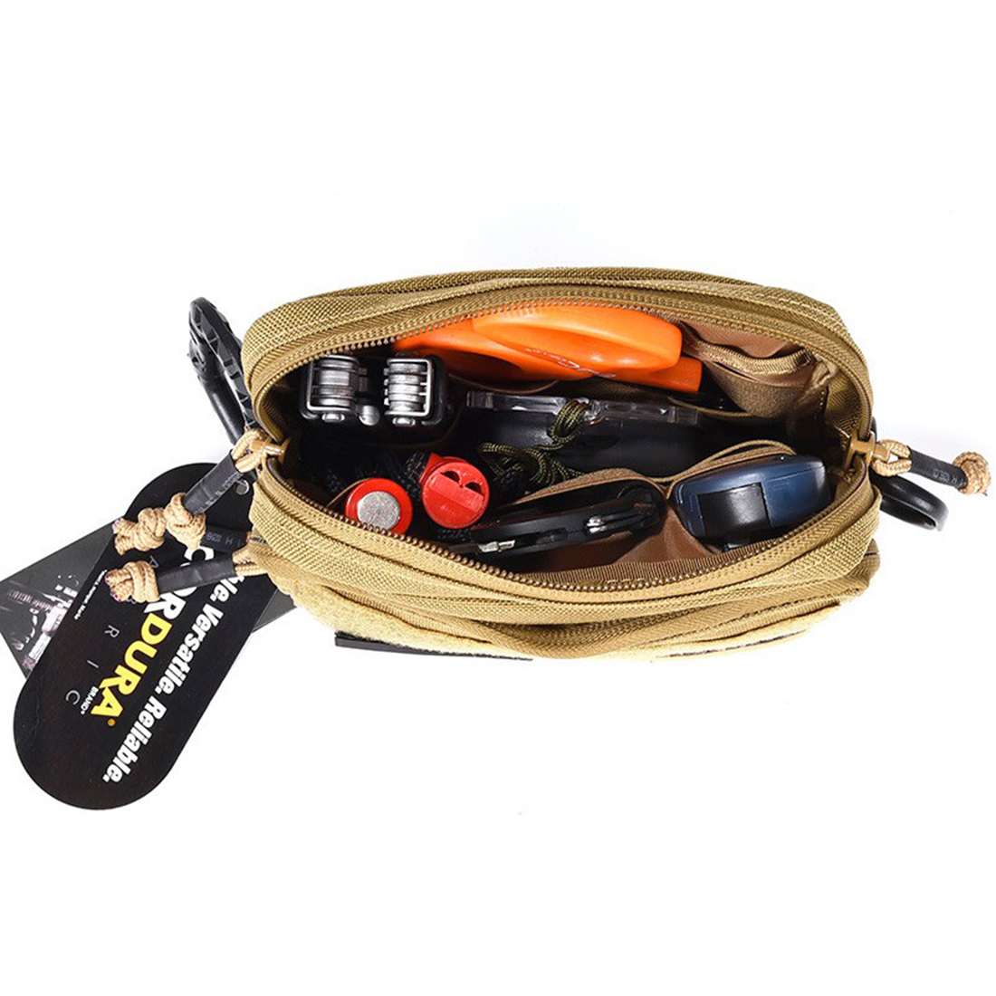Tactical Gear Utility Map Admin Pouch EDC Tool Molle Bag Organizer for Molle System - Tan CX200822
