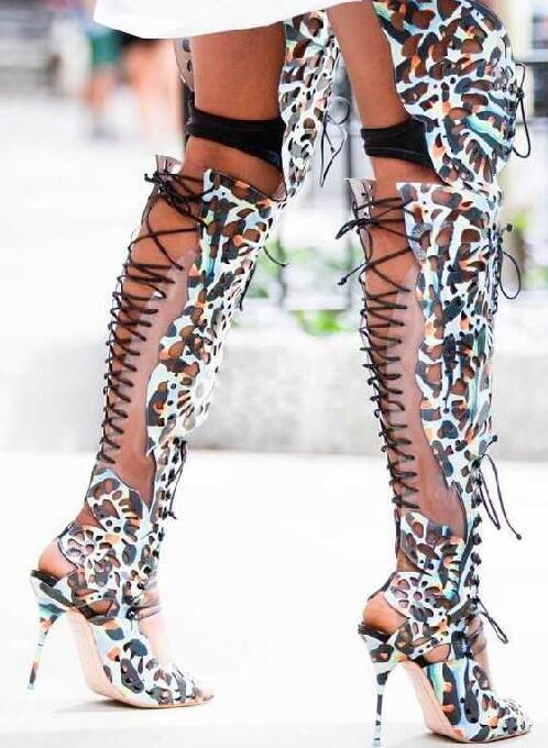 2020 Super Hot Cut Out Leather Women Over The Knee Gladiator Boots Butterfly Lace Up Back Ladies High Heel Boots Sexy Peep Toe, White
2020 Super Hot Cut Out Leather Women Over The Knee Gladiator Boots Butterfly Lace Up Back Ladies High Heel Boots Sexy Peep Toe, White