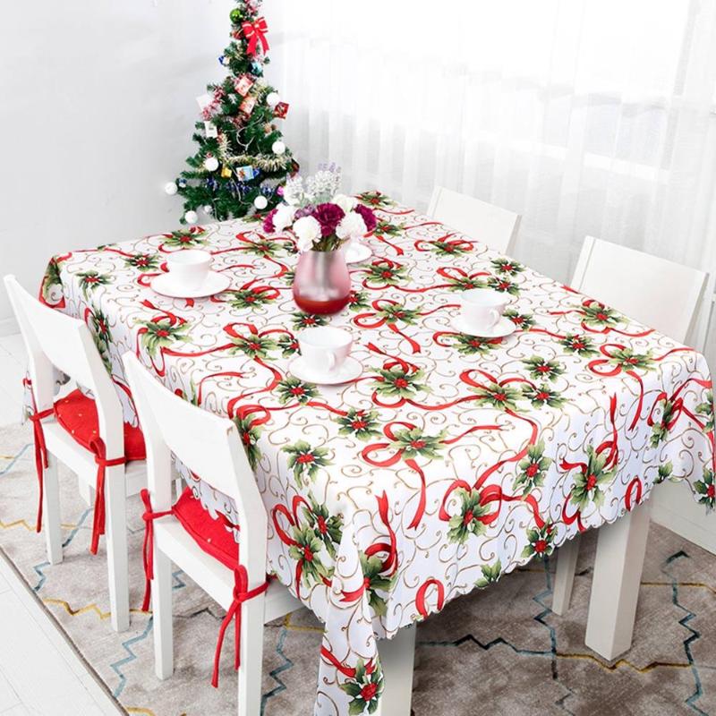 OurWarm Christmas Tablecloth White Red Plastic Table Cover Rectangle Table Cloth for New Year Dinner Decor 175X145cm, Holly leaves 
OurWarm Christmas Tablecloth White Red Plastic Table Cover Rectangle Table Cloth for New Year Dinner Decor 175X145cm, Holly leaves