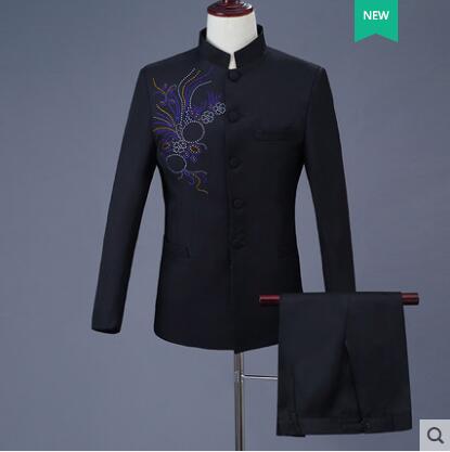 Chinese tunic suit men suits designs homme terno stage costumes for singers jacket men sequins blazer dance star style dress, Black
Chinese tunic suit men suits designs homme terno stage costumes for singers jacket men sequins blazer dance star style dress, Black