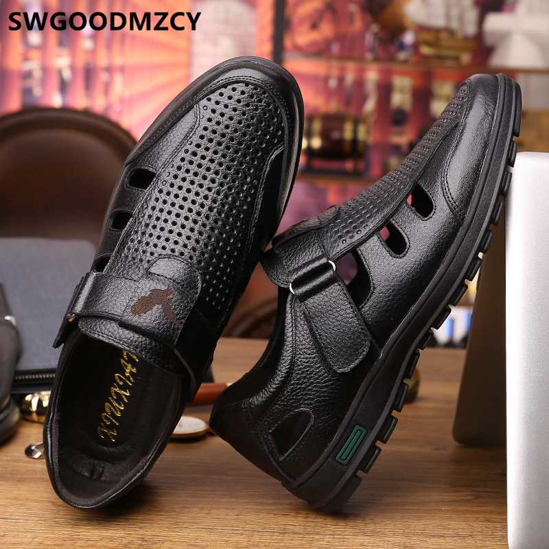 Men's Sandals Casual Mens Sandals Summer Genuine Leather Sandal For Men Designer Shoes Men Sandalias Hombre Playa Erkek Ayakkabi, Black
Men's Sandals Casual Mens Sandals Summer Genuine Leather Sandal For Men Designer Shoes Men Sandalias Hombre Playa Erkek Ayakkabi, Black