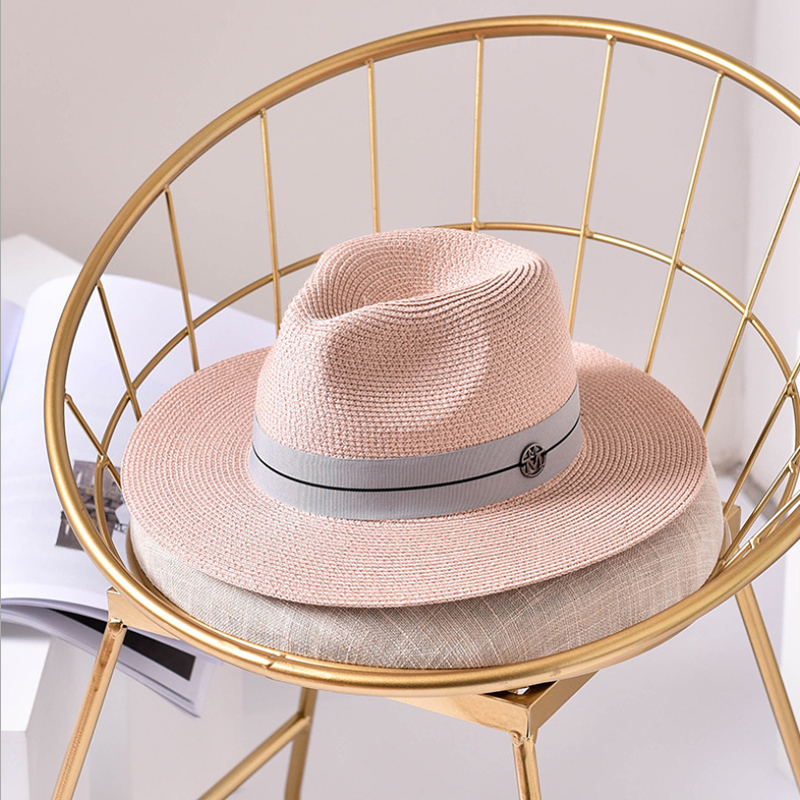Ymsaid Summer Casual Hats Women Fashion Letter M Jazz For Man Beach Sun Straw Panama Hat Whole And Retail C19041701