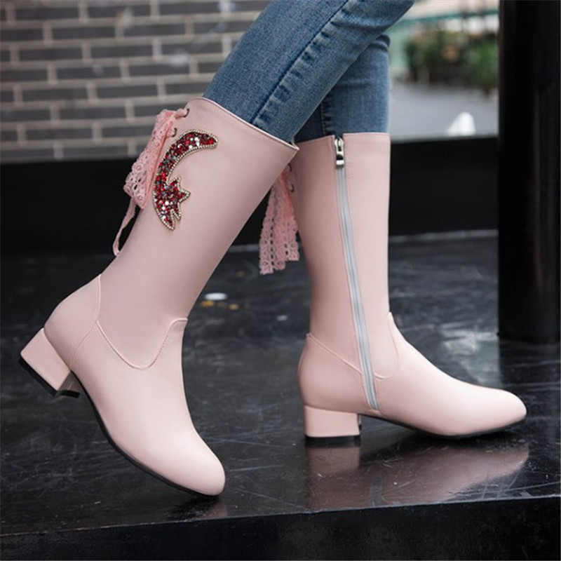 Rhinestone Mid Calf Boots Women Winter Shoes Fashion Leather Boots Women Shoes Comfortable Large Size, Black
Rhinestone Mid Calf Boots Women Winter Shoes Fashion Leather Boots Women Shoes Comfortable Large Size, Black