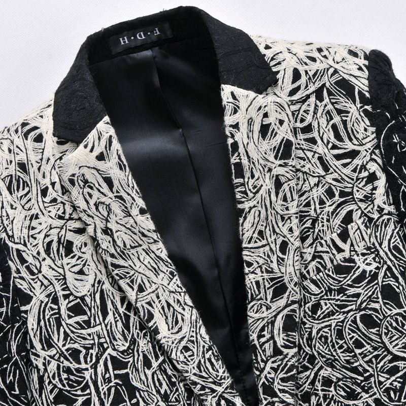 New style Individuality Series Slim Suit Casual Men suit White And Black Men Jacket Designer Men Coat In Stock Free Shipping