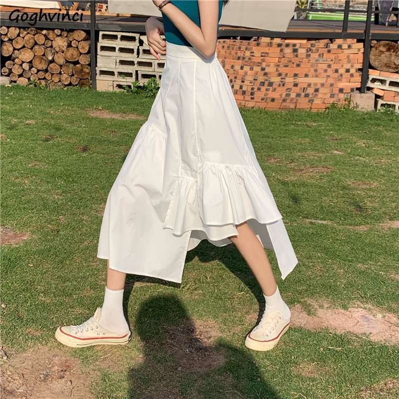 Skirts Women Spring Solid Ruffles Irregular Hem Elegant Street Chic Fashion All-match Womens Mid-calf Faldas Students Leisure, Black
Skirts Women Spring Solid Ruffles Irregular Hem Elegant Street Chic Fashion All-match Womens Mid-calf Faldas Students Leisure, Black