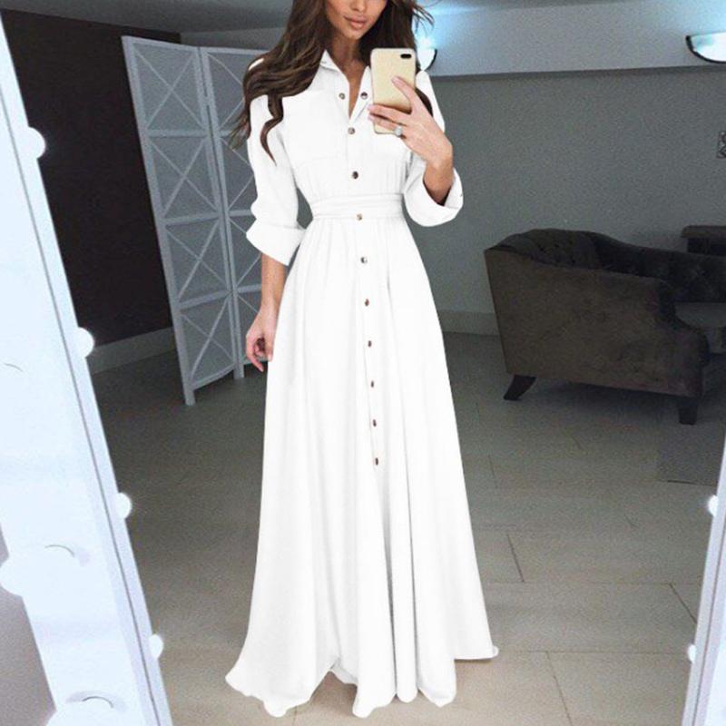 Sexy Lapel Maxi Dress Womens Casual Long Sleeve Solid Elegant Long Party Dress Soft Touch autumn winter Pleated Dresses robe#js5, Pink
Sexy Lapel Maxi Dress Womens Casual Long Sleeve Solid Elegant Long Party Dress Soft Touch autumn winter Pleated Dresses robe#js5, Pink