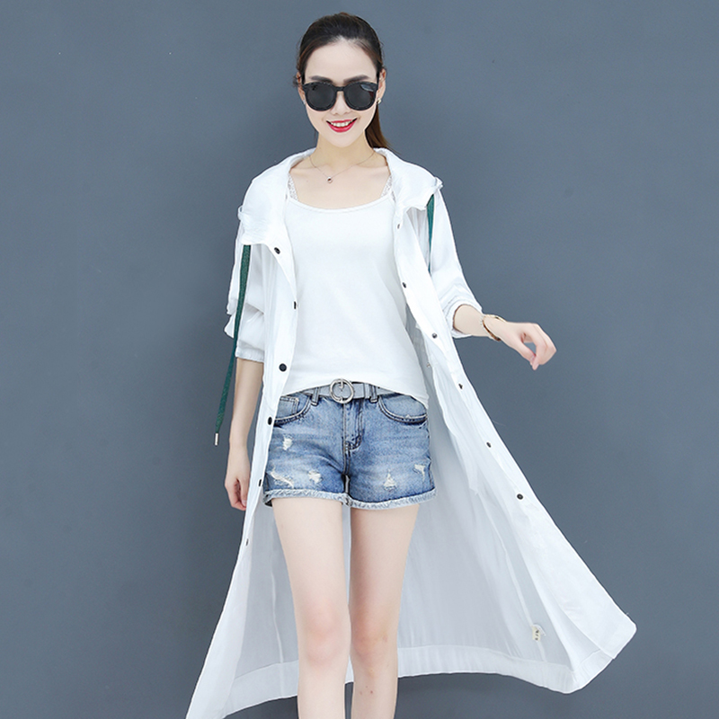 Casual Sunscreen Trench Coat Women' Long Section 2020 Summer New Loose Large Size Was Thin Thin Windbreaker With Cap Coat L286, White
Casual Sunscreen Trench Coat Women' Long Section 2020 Summer New Loose Large Size Was Thin Thin Windbreaker With Cap Coat L286, White