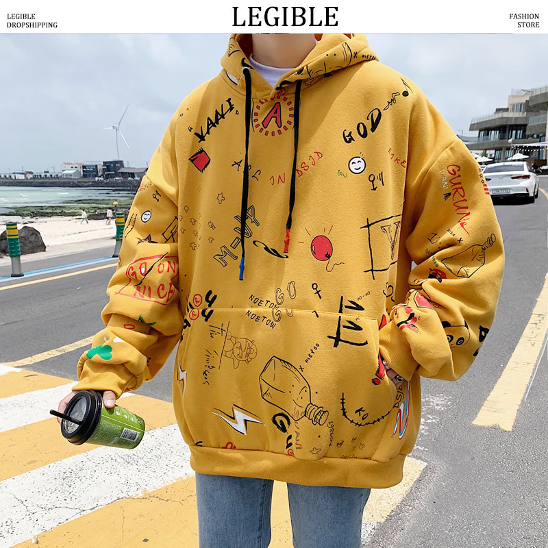 LEGIBLE Men Hooded Hoodies Mens Autumn Loose Letter Printed Sweatshirt Male Japanese Streetwear Skateboard Pullover, Yellow
LEGIBLE Men Hooded Hoodies Mens Autumn Loose Letter Printed Sweatshirt Male Japanese Streetwear Skateboard Pullover, Yellow