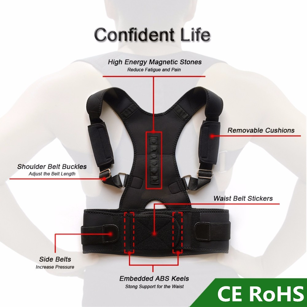 CE RoHS Magnetic Therapy Posture Corrector for Men and Women Student Back Pain Relief Adjustable Braces Shoulder Support T174K03 CX200818