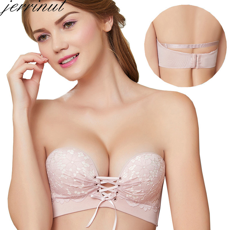 Jerrinut Sexy Beauty Back Invisible Bra Drawstring Lace Strapless Bra Push Up Women Underwear Wedding Brassiere Bralete BH, Black
Jerrinut Sexy Beauty Back Invisible Bra Drawstring Lace Strapless Bra Push Up Women Underwear Wedding Brassiere Bralete BH, Black