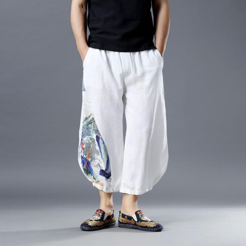 Summer Men Yoga Pant Sweatpants Linen Printing Wide Leg Loose Bloomers Baggy Jogger Exercise Gym Running Casual Pant Sportswear, White
Summer Men Yoga Pant Sweatpants Linen Printing Wide Leg Loose Bloomers Baggy Jogger Exercise Gym Running Casual Pant Sportswear, White