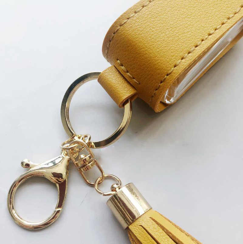 Sanitizer Bottle Holder PU Leather Sanitizer Case Student Tassel Keychain Pendant Hand Sanitizer Covers Gift Accessories 8 Colors DW5820
