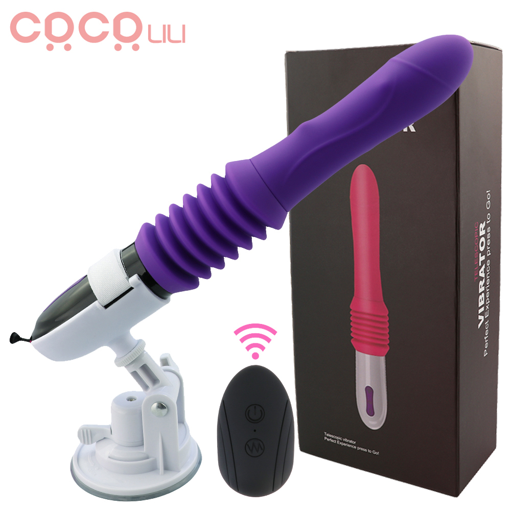 Thrusting Dildo Vibrator Automatic G spot Vibrator with Suction Cup Sex Toy for Women Hand-Free Sex Fun Anal Vibrator for Orgasm T200810