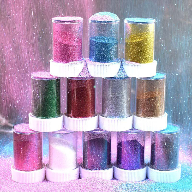 12 Colors Glitter Pigment Powder DIY Lip Gloss Material Lip Glaze Pigment for DIY Lipgloss Making Kit Long Lasting Lips Powder