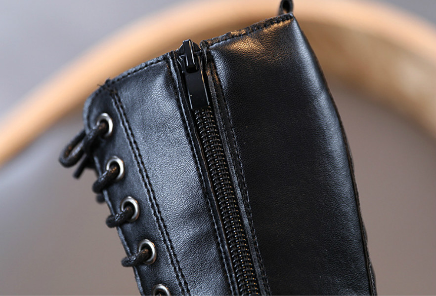 Children Martin Boots Kids Lace-up Martin Shoes Children High Top Rider Boots 2020 Solid Color Winter Shoes Hot Selling for Wholesale