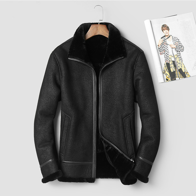 2020 Genuine Leather Jacket Men Winter Sheepskin Coat 100% Wool Lining Vintage Men's Leather Jackets 911-1 KJ3000, Black 
2020 Genuine Leather Jacket Men Winter Sheepskin Coat 100% Wool Lining Vintage Men's Leather Jackets 911-1 KJ3000, Black