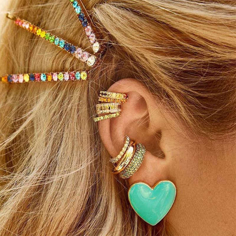 JUJIA Fashion Hoop Earrings Set HUGGIES Crystal Ear Cuffs Non Pierced Earrings Rainbow CZ Stone Jewelry
JUJIA Fashion Hoop Earrings Set HUGGIES Crystal Ear Cuffs Non Pierced Earrings Rainbow CZ Stone Jewelry