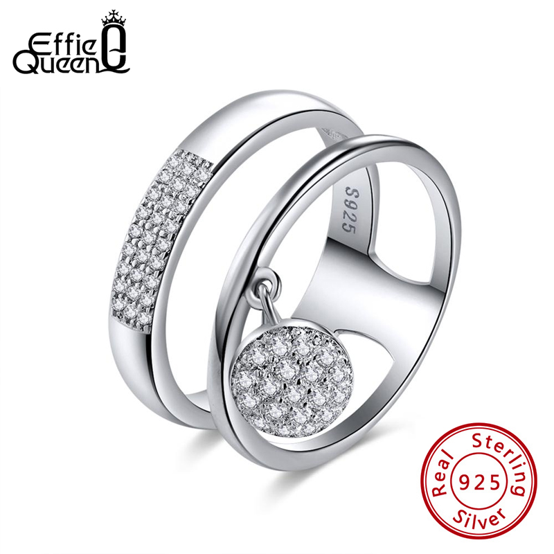 Effie Queen 100% Genuine 925 Sterling Silver Women Rings Shiny Cubic Zircon Pave Setting Female Party Jewelry KSR54
Effie Queen 100% Genuine 925 Sterling Silver Women Rings Shiny Cubic Zircon Pave Setting Female Party Jewelry KSR54