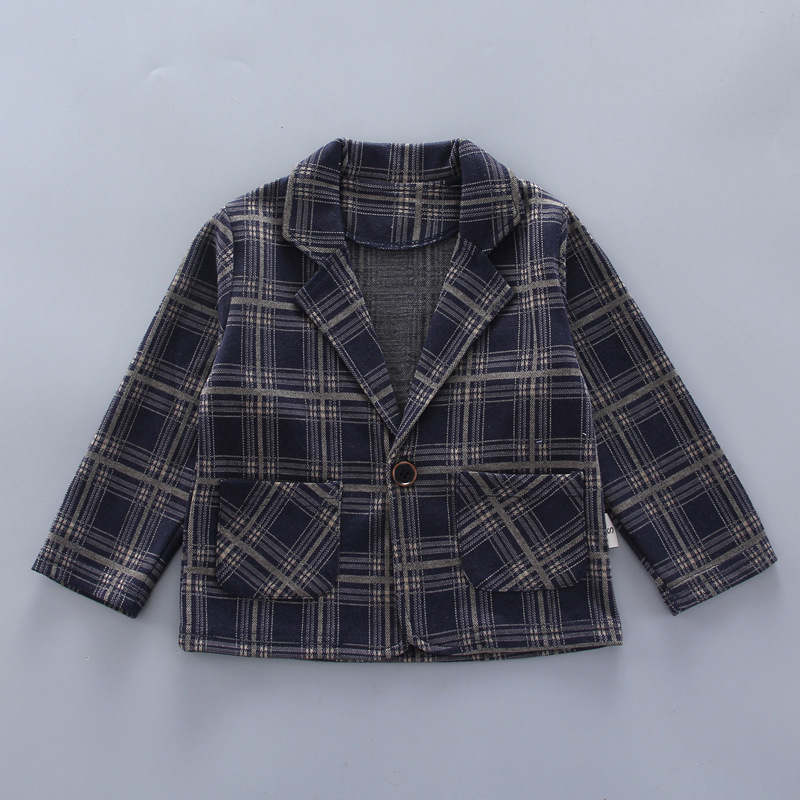 Fashion 2021 3-piece Handsome Men Suit Children Suit With Bow Spring and Autumn Boys Jacket Vest Pant Plaid Suit