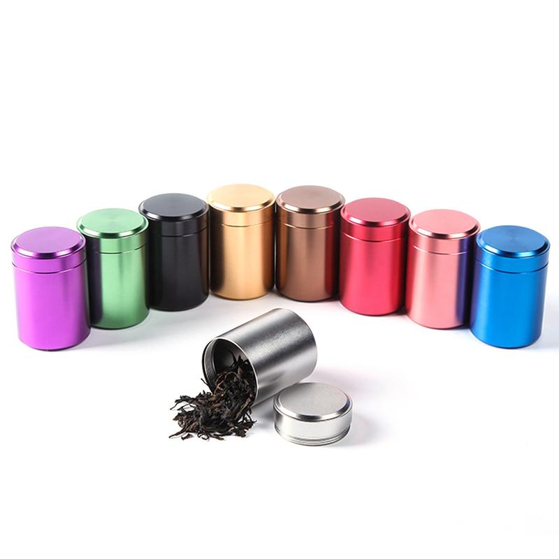 

80ml Mini Caddy Aluminum Storage Boxes Sealed Coffee Portable Travel Leaves Container Jar Organizer