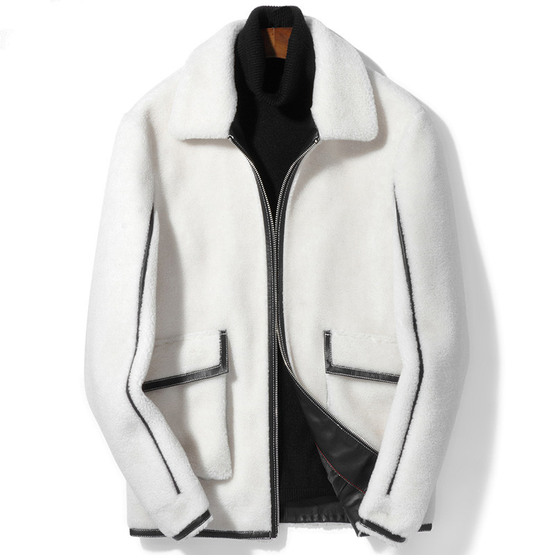 Real Fur Coat Men Sheep Shearing 100% Wool Coat White Autumn Winter Jacket Mens Clothing Short Jacket D-91-8002KJ1139, Black 
Real Fur Coat Men Sheep Shearing 100% Wool Coat White Autumn Winter Jacket Mens Clothing Short Jacket D-91-8002KJ1139, Black