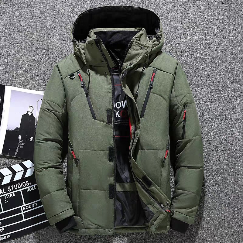 Men's Down & Parkas Winter Mens Jacket Fashion Personality Zipper Pocket 2021 Jackets And Coats Thick Warm Hooded Loose
