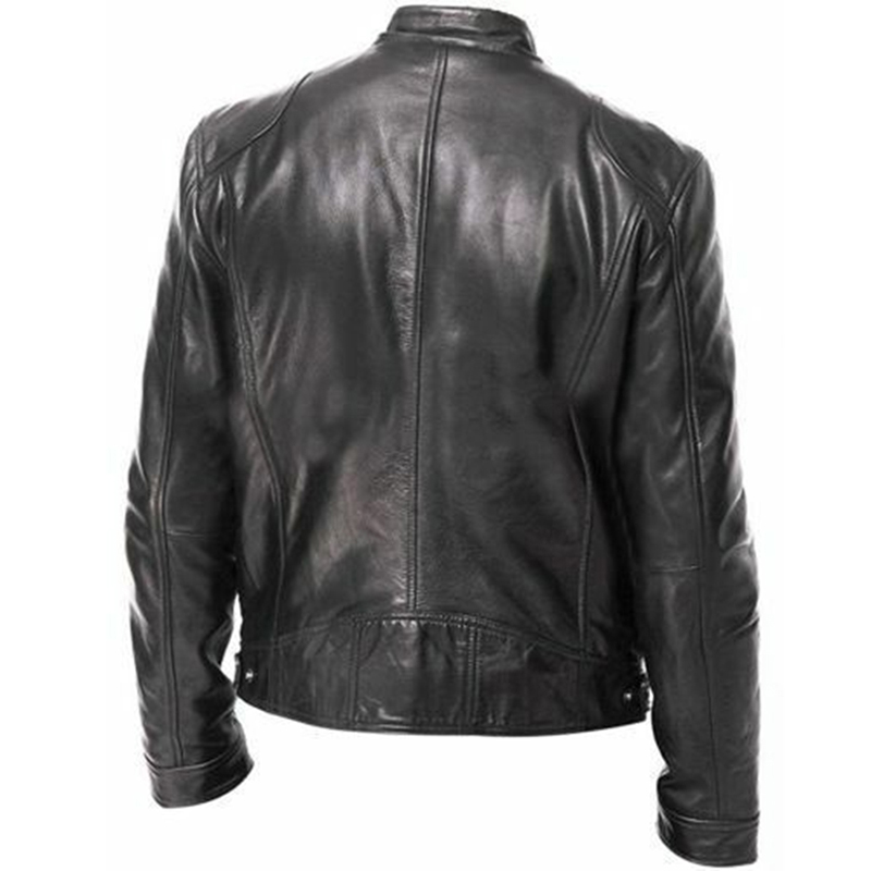 Autumn Winter Jacket Men Coats Stand Collar Zipper Black Motor Biker Motorcycle mens leather coat Jackets
