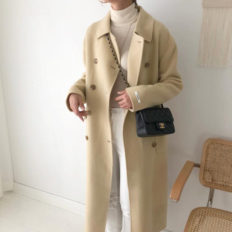 New 2020 Spring Casual Chic Women Lapel Woolen Coats Winter Thicken Warm Double-breasted Pockets Female Blend Overoats Tops, Blue
New 2020 Spring Casual Chic Women Lapel Woolen Coats Winter Thicken Warm Double-breasted Pockets Female Blend Overoats Tops, Blue