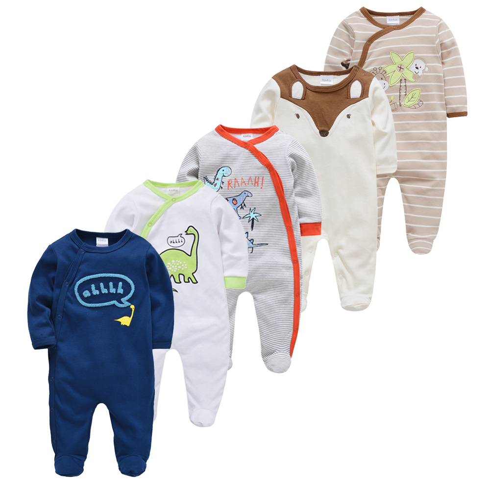 5pcs Baby Pyjamas Newborn Girl Boy Pijamas bebe fille Cotton Breathable Soft ropa bebe Newborn Sleepers Baby Pjiamas 210226