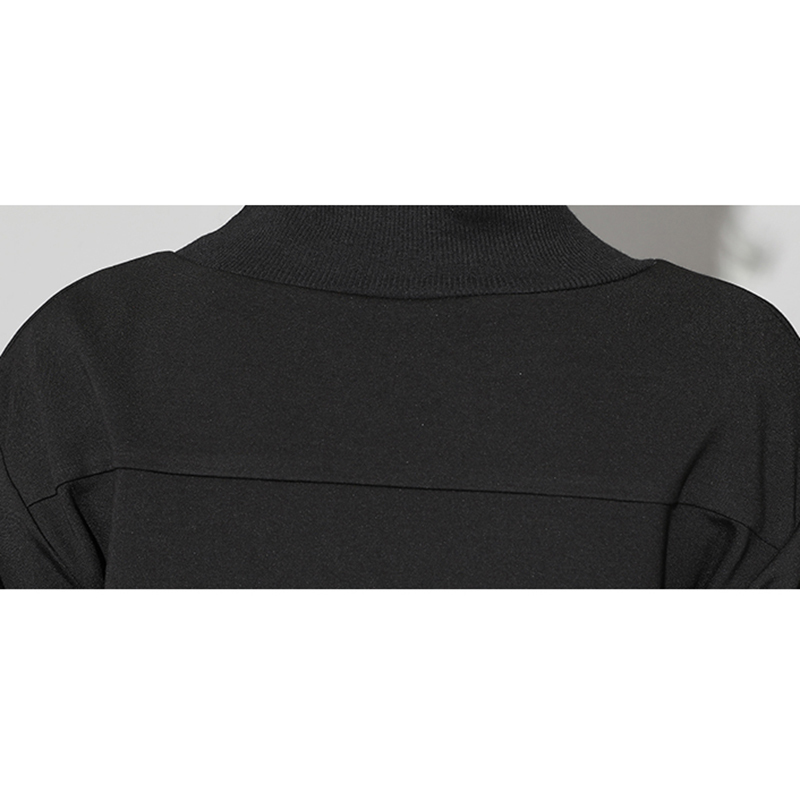 XITAO Vintage Black Turtle Neck T Shirt Women Plus Size Kawaii Casual Long Sleeve Irregular Tops Korean Clothes New ZLL1177