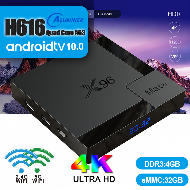 X96 Mate Andriod TV Box 10.0 Allwinner H616 BT5.0 Dual Wifi 2.4G+5G Better Than x96max T95 C1
X96 Mate Andriod TV Box 10.0 Allwinner H616 BT5.0 Dual Wifi 2.4G+5G Better Than x96max T95 C1