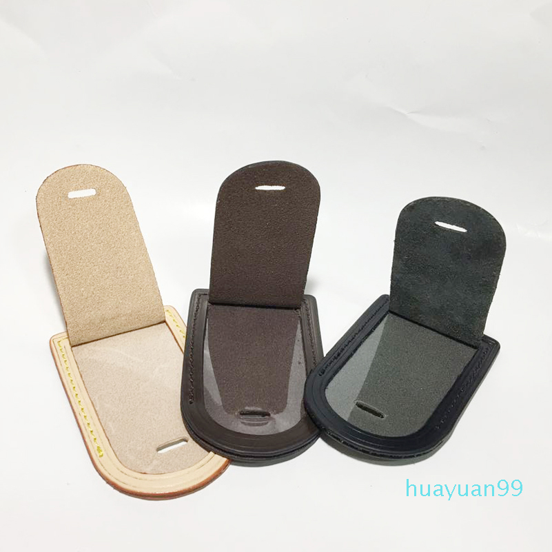 New- luggage tag Classical Real Leather Personalized custom Logo travel label add hot stamping initials