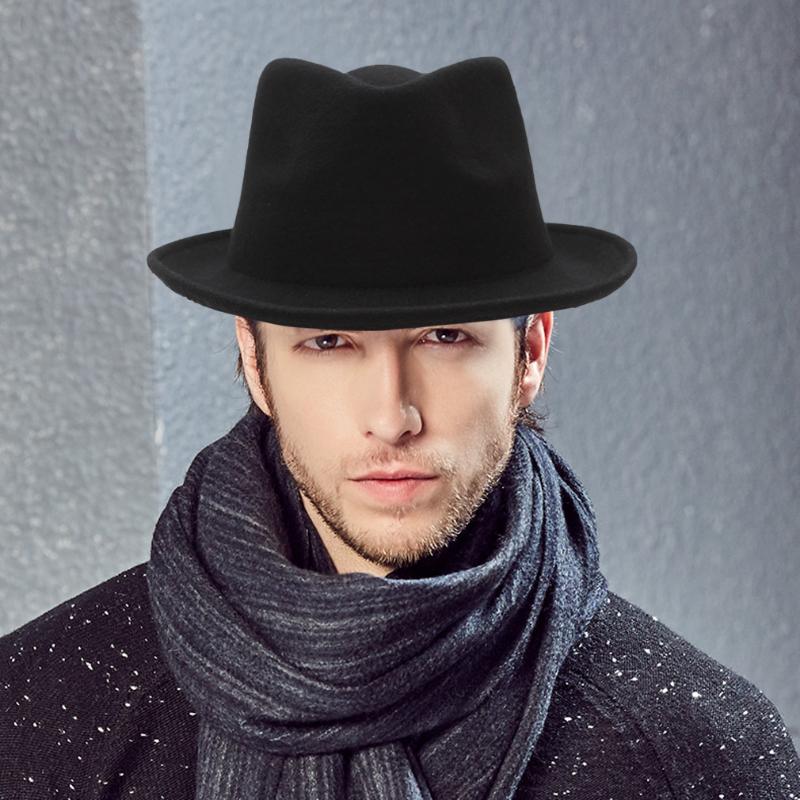 Fall Winter Men's Wool Fedoras Hat Male Curled Jazz Fedora Cap Adult European American Black Gentlemen Fashion Party Hats H7221
Fall Winter Men's Wool Fedoras Hat Male Curled Jazz Fedora Cap Adult European American Black Gentlemen Fashion Party Hats H7221