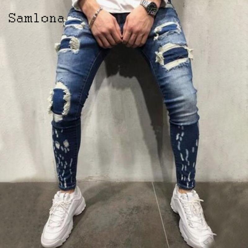 Hole Ripped Jeans Mens Fashion Skinny Denim Pant Male 2020 Slimming Pants Streetwear Male Denim Jeans Hip Hop Pencil Trousers, Blue
Hole Ripped Jeans Mens Fashion Skinny Denim Pant Male 2020 Slimming Pants Streetwear Male Denim Jeans Hip Hop Pencil Trousers, Blue