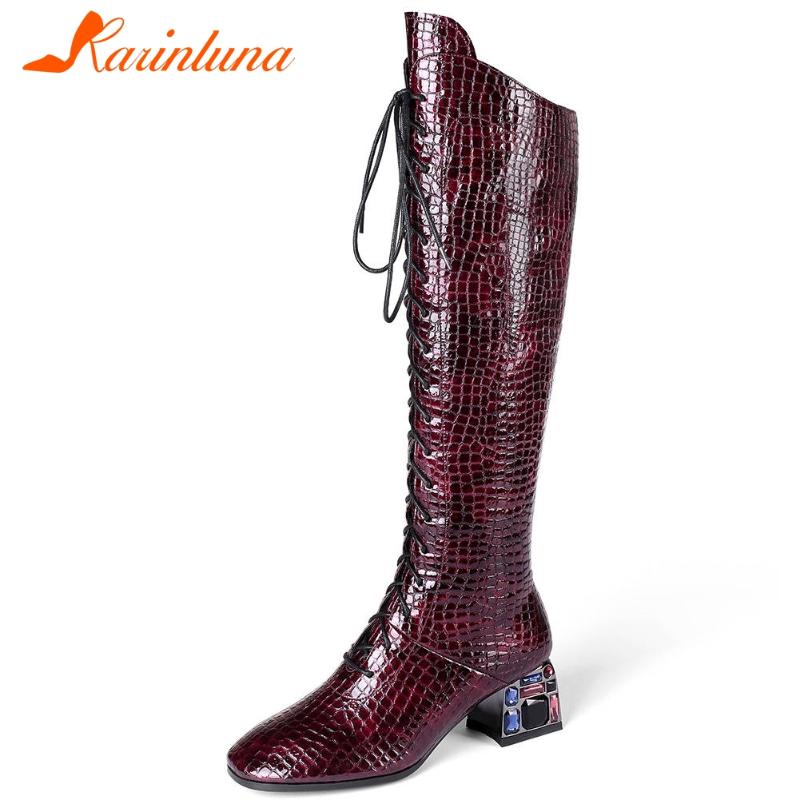 KARIN New Fashion Girl Crystal Autumn Boots Round Toe Square Hgih Heels Zip Cross Tied Women Boots Knee High Women Shoes, Black
KARIN New Fashion Girl Crystal Autumn Boots Round Toe Square Hgih Heels Zip Cross Tied Women Boots Knee High Women Shoes, Black