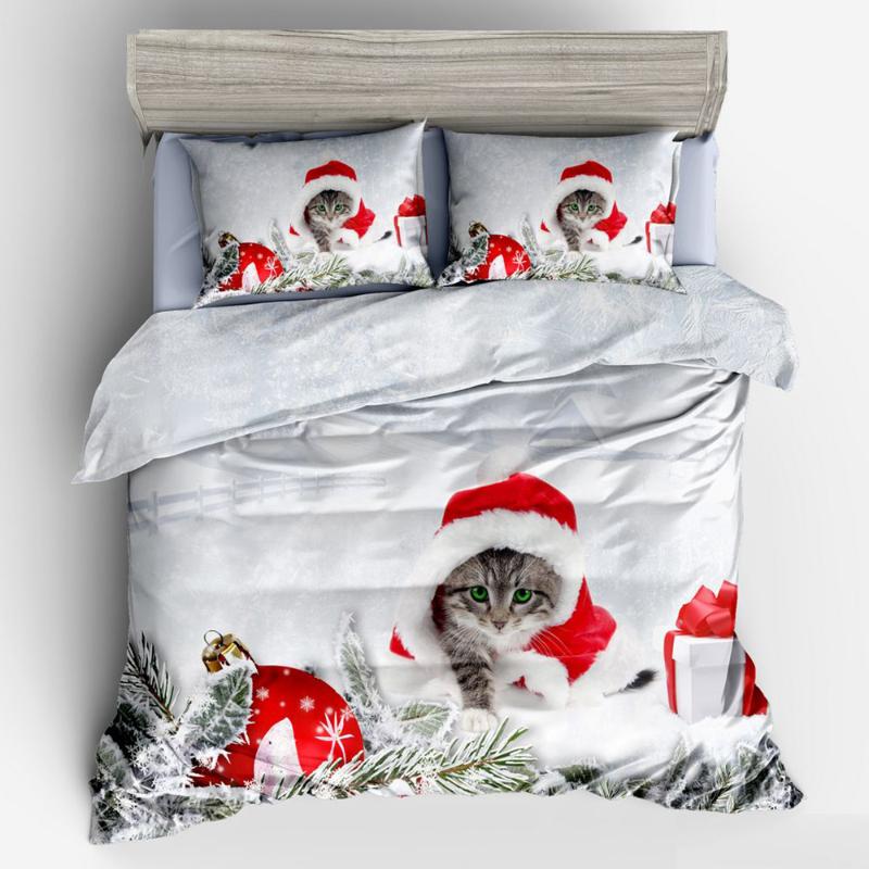 3Pcs/Set Christmas Decoration Bedding Set 3D Cat Pattern Duvet Cover with 2Pcs Pillowcases Comforter Bedding Sets Bedclothes, As picture
3Pcs/Set Christmas Decoration Bedding Set 3D Cat Pattern Duvet Cover with 2Pcs Pillowcases Comforter Bedding Sets Bedclothes, As picture