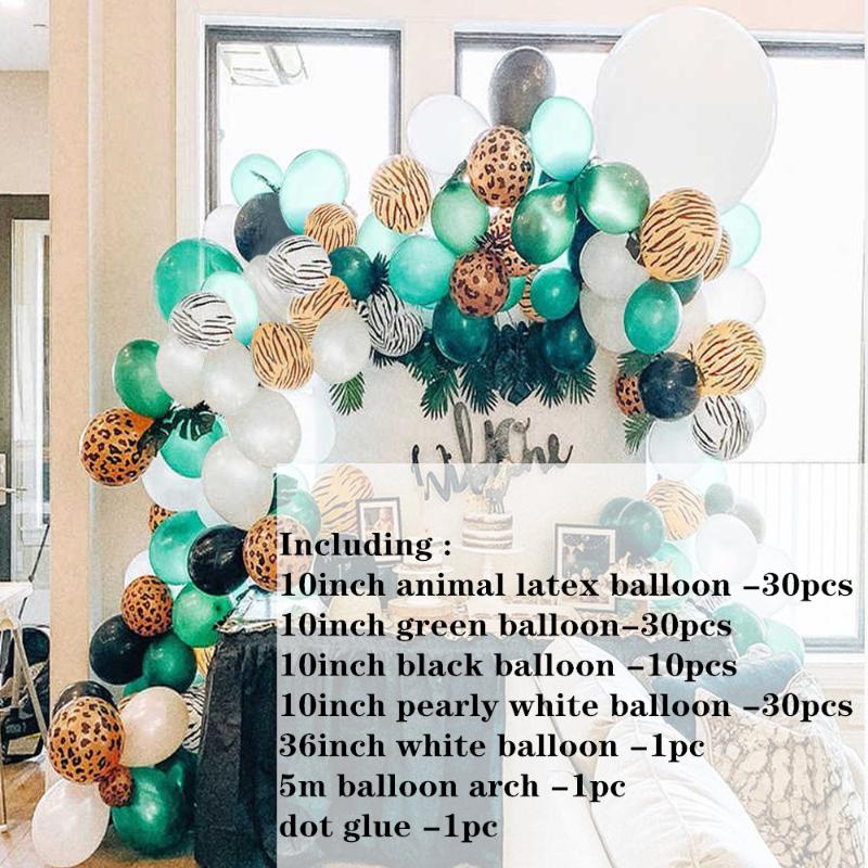 100pcs Jungle Party Balloons Decoration Kit Baby Shower Animal Balloons Arch Kids Birthday Balloon Zoo Themed Party