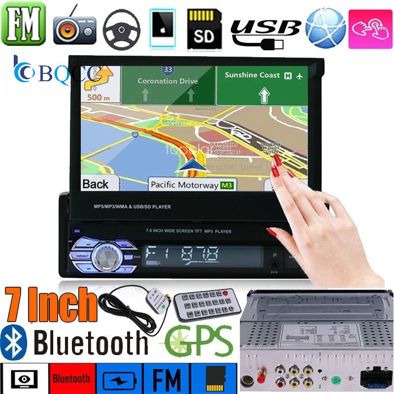 7" 1 Din Car MP5 Player FM Touch Radio USB/AUX GPS Navi Bluetooth Remote Control Autoradio + Rear Camera
7" 1 Din Car MP5 Player FM Touch Radio USB/AUX GPS Navi Bluetooth Remote Control Autoradio + Rear Camera