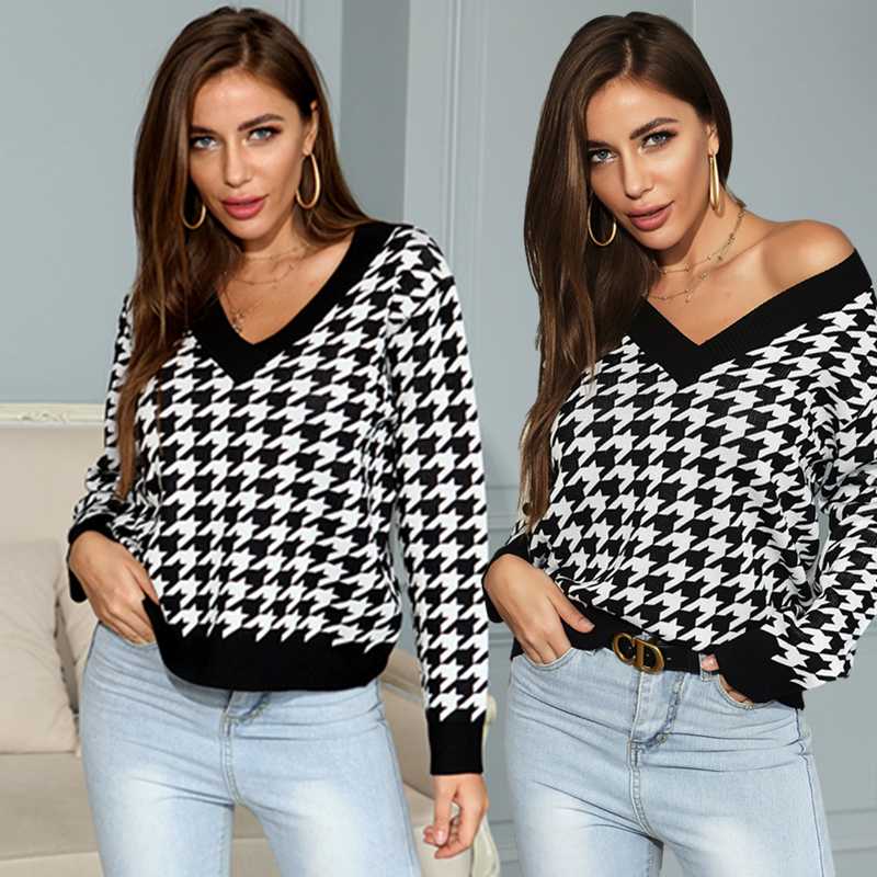 Sweater Women' New Sweater Women' Autumn/Winter New Slim V-neck Wild Knit Trend, Black
Sweater Women' New Sweater Women' Autumn/Winter New Slim V-neck Wild Knit Trend, Black