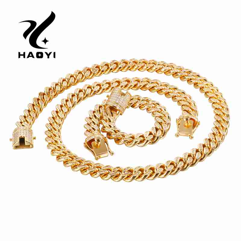 10/12mm Curb Cuban Link Chain Bracelet & Necklaces For Men Gold Color Luxury Crystal Rhinestone Bling Hip Hop Steel Jewelry
10/12mm Curb Cuban Link Chain Bracelet & Necklaces For Men Gold Color Luxury Crystal Rhinestone Bling Hip Hop Steel Jewelry