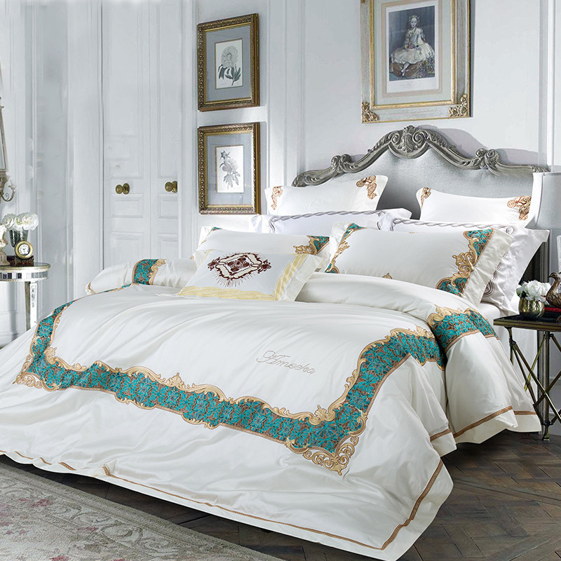 Quality 120S Egyptian cotton Embroidered Bedding set White Queen King Royal Duvet cover Bed sheet set Pillowcase 4/6pcs, Color 4
Quality 120S Egyptian cotton Embroidered Bedding set White Queen King Royal Duvet cover Bed sheet set Pillowcase 4/6pcs, Color 4