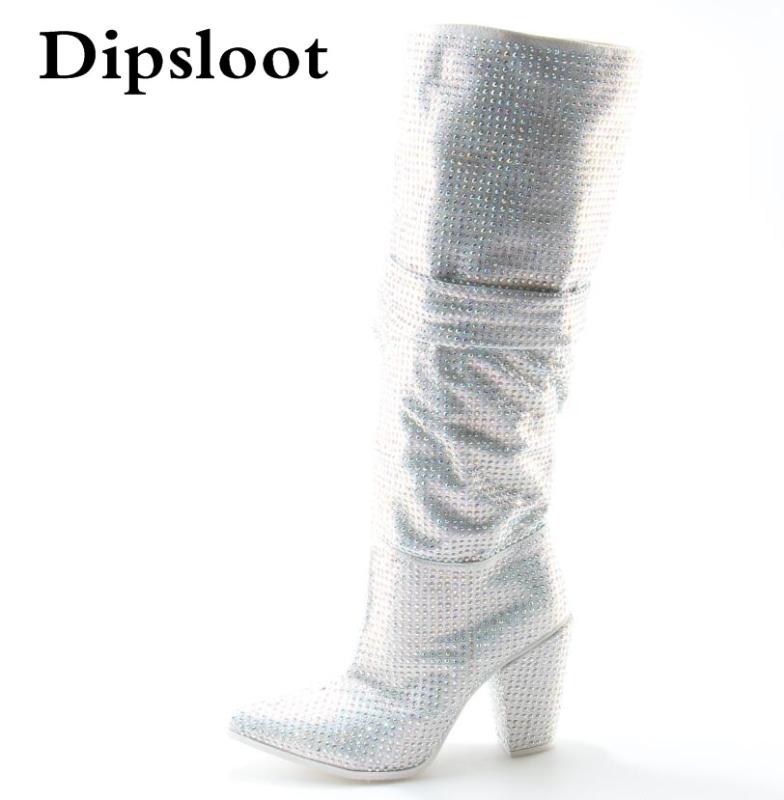 Newest Luxury Crystal Women Pointy Toe Knee High Boots Sexy Chunky Heel Boots Slip On Ladies Knight Rhinestone, As picture
Newest Luxury Crystal Women Pointy Toe Knee High Boots Sexy Chunky Heel Boots Slip On Ladies Knight Rhinestone, As picture