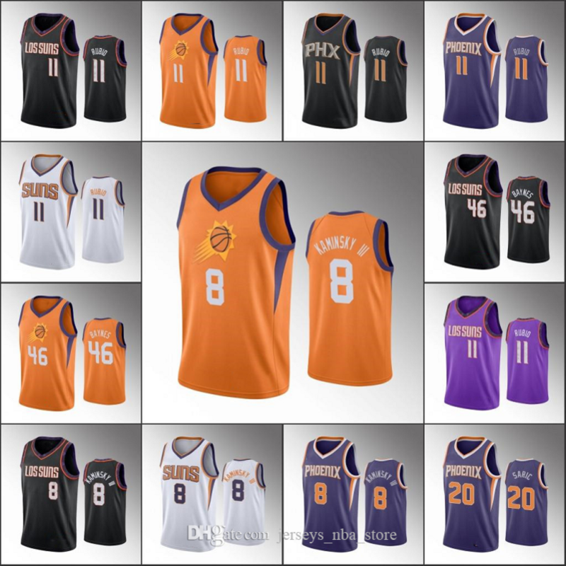 Men Basketball Jersey Ricky Rubio AronPhoenix Baynes Frank Kaminsky III Dario SaricSuns 2019-20 Jerseys