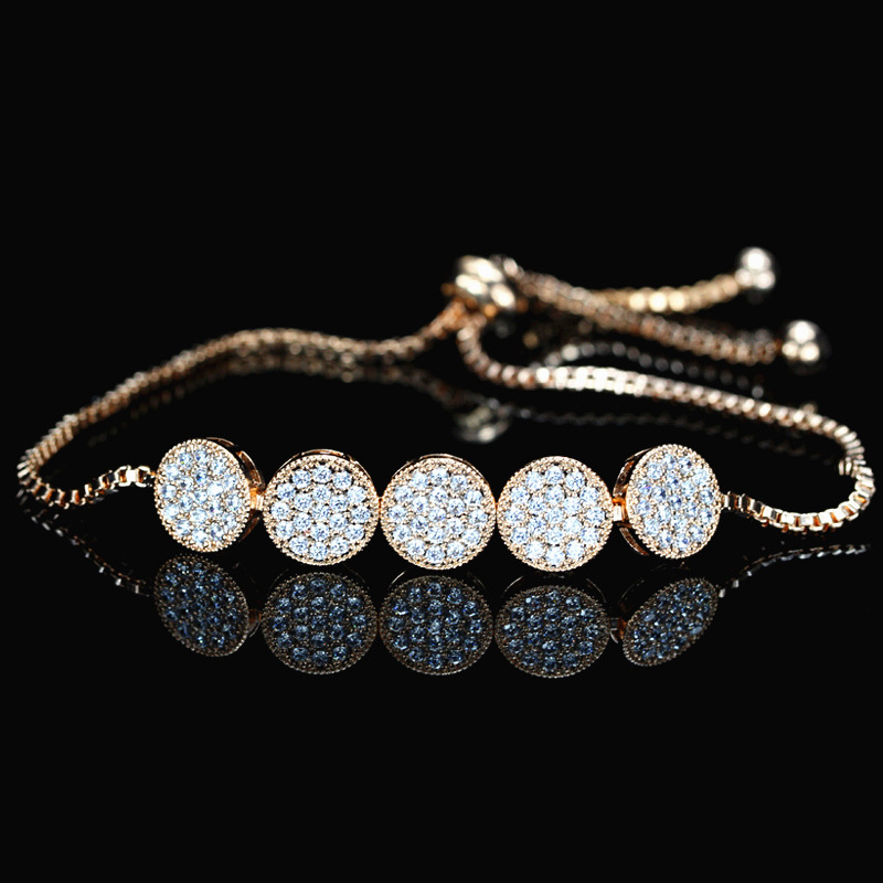 Five Round Zircon Tennis Chain Bracelet Men's Jewelry Copper Material Gold Plt Rose Color Rhinestone CZ Bracelet Link Bangle
Five Round Zircon Tennis Chain Bracelet Men's Jewelry Copper Material Gold Plt Rose Color Rhinestone CZ Bracelet Link Bangle