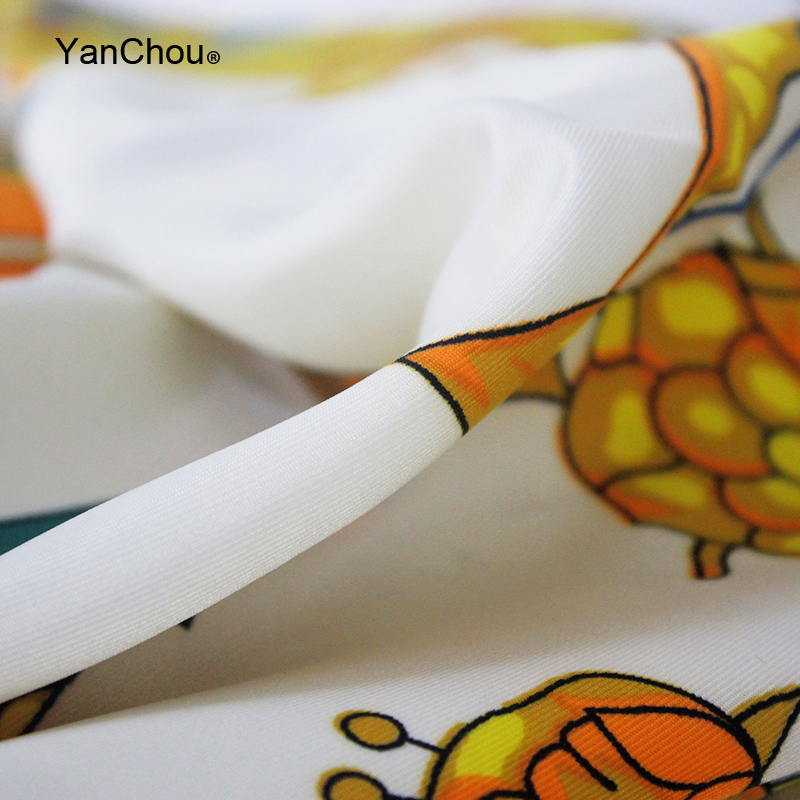 Large Square Silk Twill Scarf 130 Women Shawl Echarpe Vintage Woman Big Size Printed Scarves